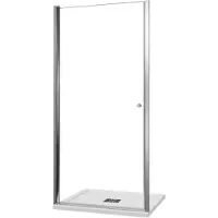 Luca Varess Kuresa porte pivotante 100 x 200 cm verre transparent profil chrome brillant