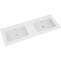 Linie Vano double vasque marbre composite mat 120 x 46 cm