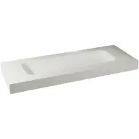 Balmani Arcato lavabo simple pour 2 trous de robinet Solid Surface mat 150 x 55 cm, crépine non incluse