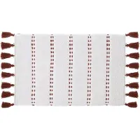 5 Five Tapis de Salle de Bain en Coton avec pompons Terracotta 50 x 75 cm
