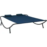 vidaXL Bain de soleil tissu bleu