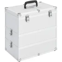 vidaXL Mallette à maquillage 37x24x40 cm Argenté Aluminium