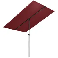 vidaXL Parasol avec mât en aluminium 180x110 cm rouge bordeaux