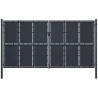 vidaXL Portail de jardin en acier 400 x 175 cm anthracite