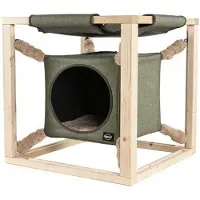 Quapas! Lit pour chats avec hamac Catcube Vert M 54x54x54 cm