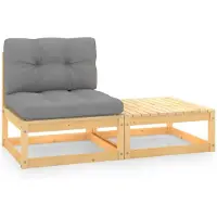 vidaXL Ensemble salon de jardin 2 pièces avec coussins pin massif