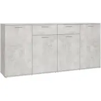 vidaXL Sideboard gris béton 160x36x75 cm Bois composite