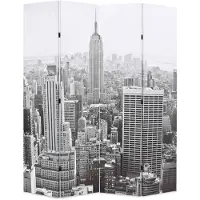 vidaXL Cloison de séparation pliable 160x170 cm New York Noir et blanc