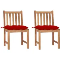 vidaXL Chaises de jardin 2 pcs. avec coussins teck massif