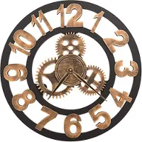 vidaXL Wanduhr 58 cm Metall golden und schwarz
