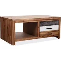 vidaXL Table basse en acacia massif 90x50x37,5 cm