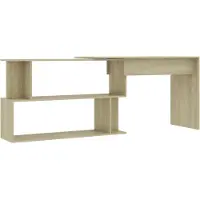 vidaXL Bureau d'angle Chêne Sonoma 200x50x76 cm Bois composite