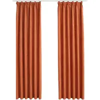 vidaXL Rideaux occultants avec crochets 2 pcs Rouille 140x225 cm
