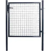 vidaXL Portail de jardin grillagé en acier galvanisé 100x100 cm gris