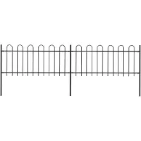vidaXL Clôture de jardin avec arceau en acier 3.4x0.8 m Noir