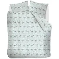 Ambiante Housse de Couette Ambiante Omari Vert Coton-260 x 240 cm | Extra Large