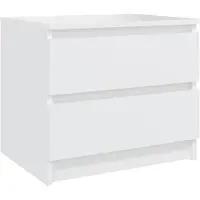 vidaXL Table de chevet blanc 50x39x43,5 cm bois d'ingénierie