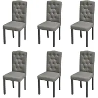 vidaXL Chaises de salle à manger 6 pcs. Gris Tissu