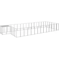 vidaXL Chenil Argenté 26,62 m² Acier