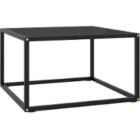 vidaXL Table d'appoint noire avec verre noir 60x60x35 cm