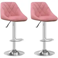 vidaXL Tabouret de bar 2 pcs velours rose