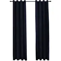vidaXL Rideaux occultants avec anneaux 2 pcs Velours Noir 140x175 cm