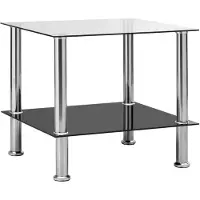 vidaXL Table d'appoint Transparent 45x50x45 cm Verre trempé