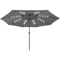 vidaXL Parasol avec éclairage LED 400 cm Anthracite