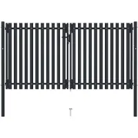 vidaXL Portail double en acier 300 x 175 cm anthracite