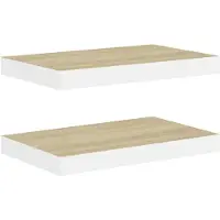 vidaXL Étagères flottantes 2 pcs Chêne et blanc 40x23x3,8 cm MDF