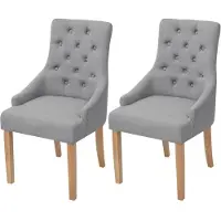 vidaXL Chaise de salle à manger 2 pcs. Tissu gris clair