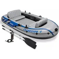 Intex Excursion 4 Ensemble de canots pneumatiques avec rames et pompe 68324NP