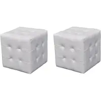 vidaXL Tabourets cube Blanc