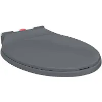 vidaXL Siège de toilette avec dispositif d'abaissement automatique Quick-Release Gris Ovale
