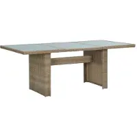 vidaXL Table de jardin à manger brune 200x100x74 cm verre et poly rotin