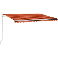vidaXL Store manuel rétractable avec LED 450x300 cm Orange et brun