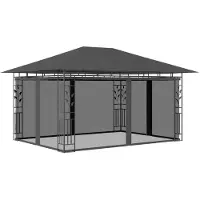 vidaXL Pavillon avec moustiquaire 4x3x2,73 m Anthracite 180 g/m