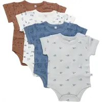 Pippi Baby Bodies m/c - 4 Pack - Blue Mirage - - 1½ ans (86) - Body M/C