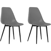 vidaXL Chaises à manger lot de 2 gris PP