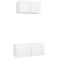 vidaXL Ensemble de 2 armoires TV blanc en bois composite