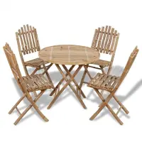 vidaXL Ensemble de jardin 5 pièces Bambou Pliable