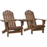 vidaXL Chaises de jardin Adirondack avec table en bois massif de sapin brun