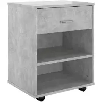 vidaXL Armoire à roulettes Gris béton 46x36x59 cm Bois d’ingénierie