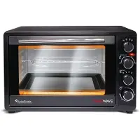 TurboTronic - EV45 Four à poser - Capacité de 45 litres - Puissance 2000W - Fonction air chaud et rôtisserie - 100-230°C - Acier inoxydable noir