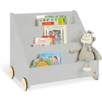 Pinolino Bibliothèque pour enfants Lasse Gris avec roues