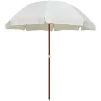 vidaXL Parasol avec mât en acier 240 cm blanc sable