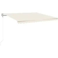vidaXL Store automatique rétractable 450x350 cm Crème