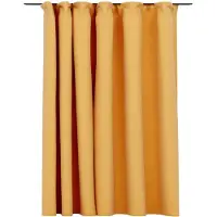 vidaXL Rideau occultant d'aspect de lin avec crochets Jaune 290x245 cm