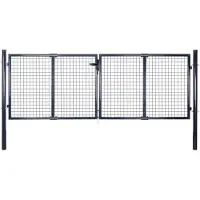 vidaXL Portail de jardin grillagé en acier galvanisé 300 x 100 cm gris