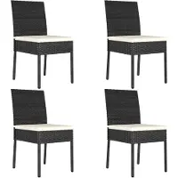 vidaXL Chaises de jardin 4 pcs. Poly rotin noir
